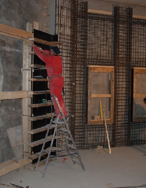 PLaatsen bekisting gevelwanden en kolommen niveau 2